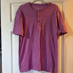 Marc Anthony Men's Short Sleeve Henley - Heathered Purple